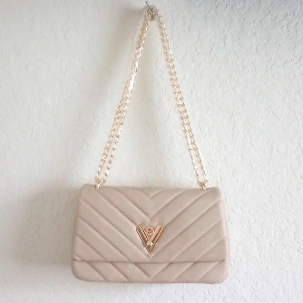 Valentino Orlandi Taupe Quilted Two Way Bag - Picture 3 of 12